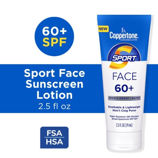 Coppertone Sport Face Sunscreen Lotion SPF 60+