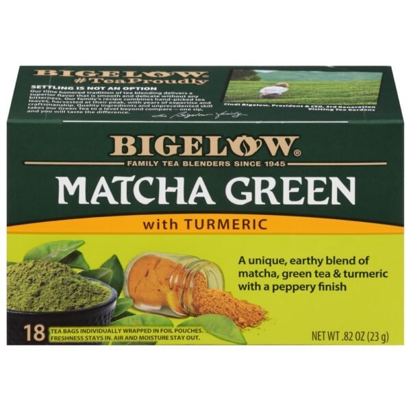 Bigelow Macha Green Tea Bags with Turmeric