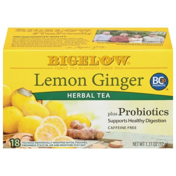 Bigelow® Lemon Ginger Plus Probiotics Herbal Tea Bags