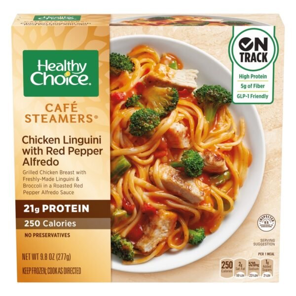 Healthy Choice Cafe Steamers Chicken Linguini With Red Pepper Alfredo Frozen Meal