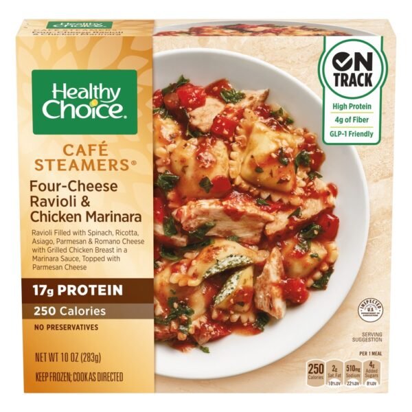 Healthy Choice Café Steamers Four Cheese Ravioli & Chicken Marinara Frozen Meal