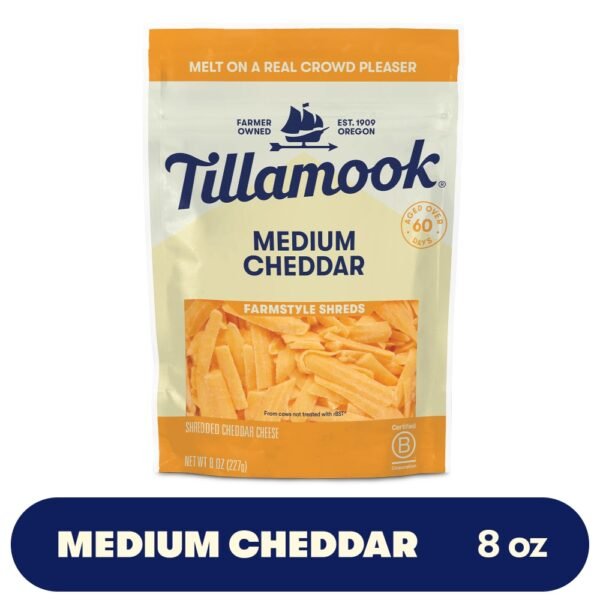 Tillamook® Medium Cheddar Shredded Cheese Farmstyle