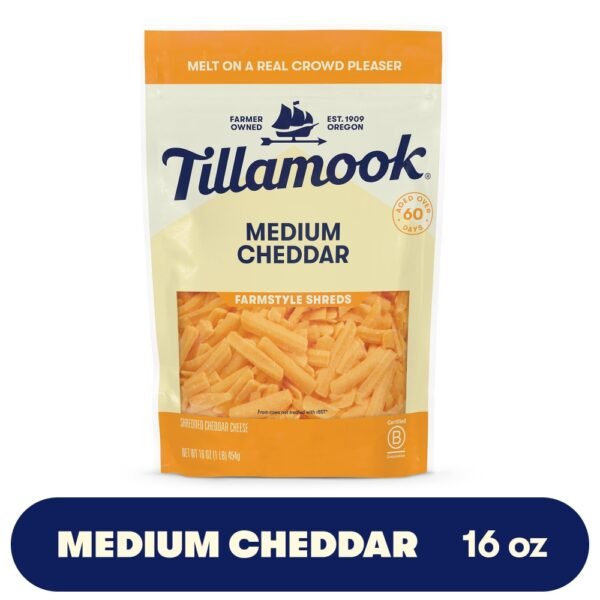 Tillamook® Medium Cheddar Shredded Cheese Farmstyle