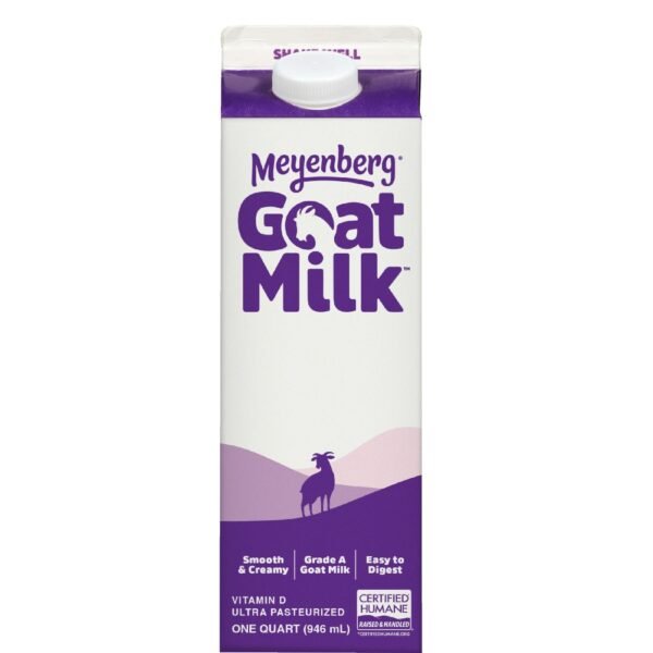 Meyenberg Fresh Whole Goat Milk, Quart, Certified Humane, Kosher, Gluten Free, Easy to Digest