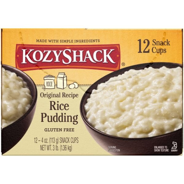Kozy Shack Rice Pudding Snack Cups, Gluten Free Dessert