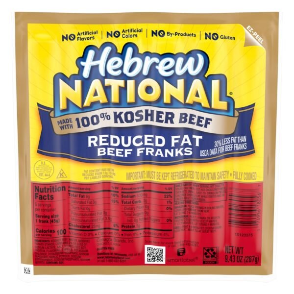 Hebrew National Reduced Fat Beef Franks Hot Dogs