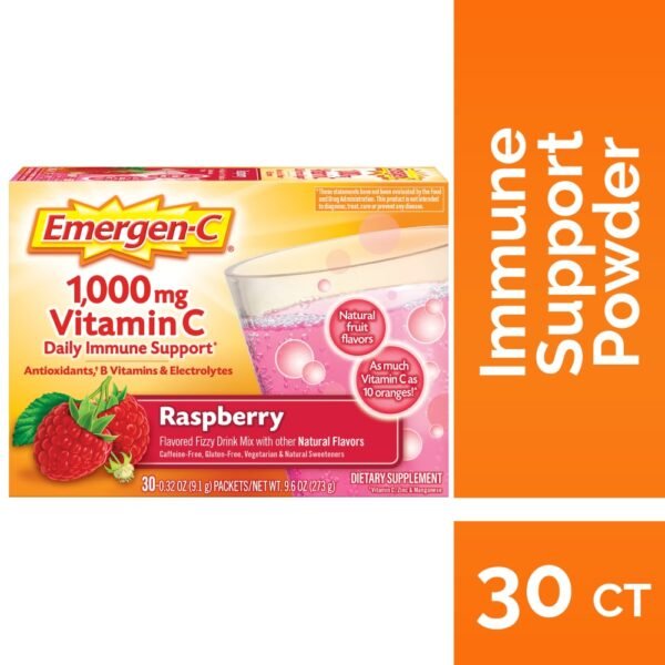 Emergen-C 1000mg Vitamin C Raspberry Immune Support Powder