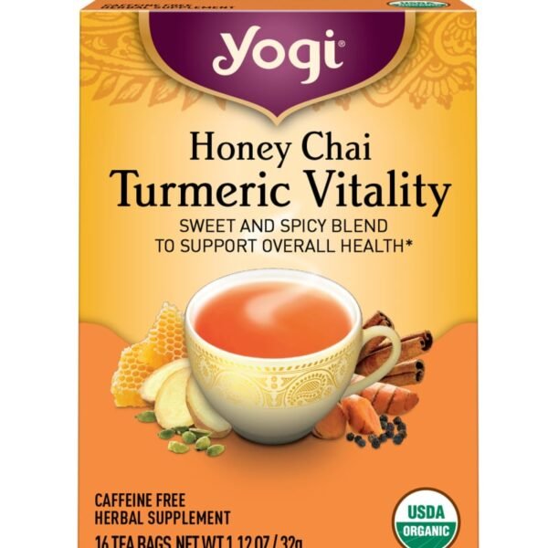 Yogi Honey Chai Turmeric Vitality Organic Herbal Tea Bags