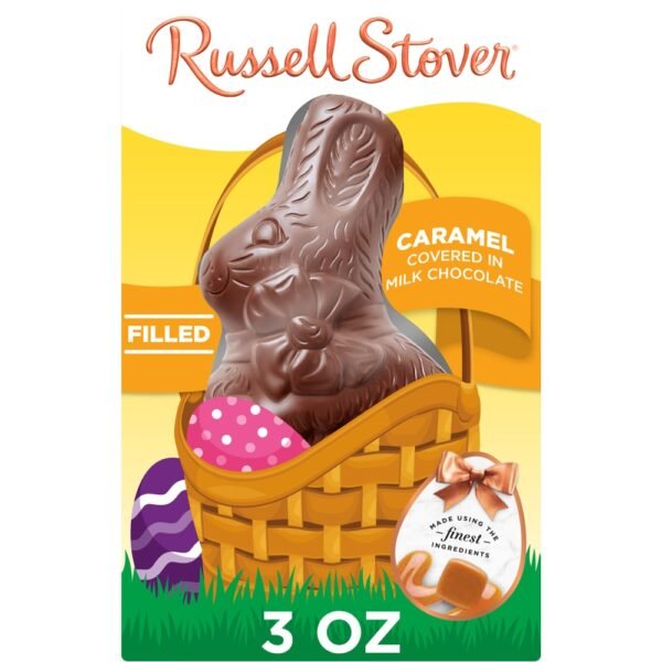 RUSSELL STOVER Easter Bunny Caramel Milk Chocolate Candy Rabbit