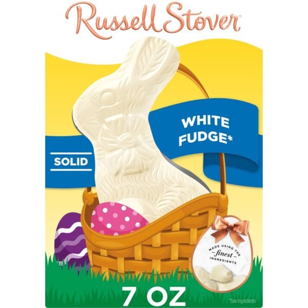 RUSSELL STOVER Easter Bunny Solid White Fudge Chocolate Candy Rabbit