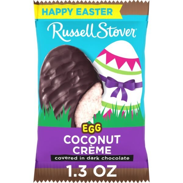 RUSSELL STOVER Easter Coconut Crème Dark Chocolate Candy Easter Egg