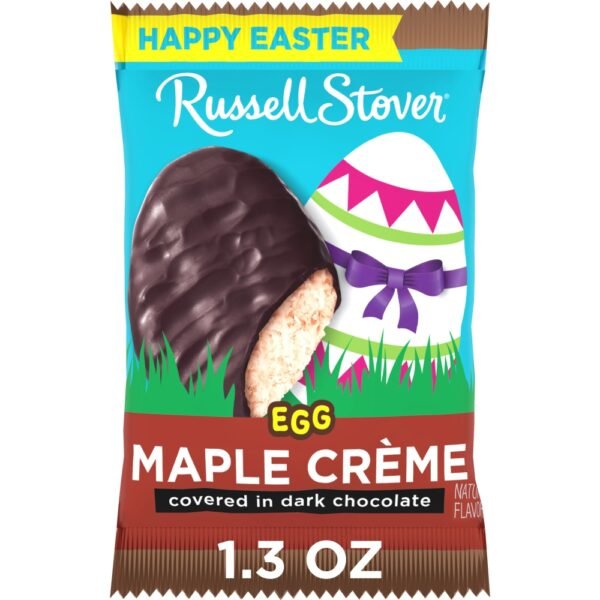 RUSSELL STOVER Easter Maple Crème Dark Chocolate Candy Easter Egg