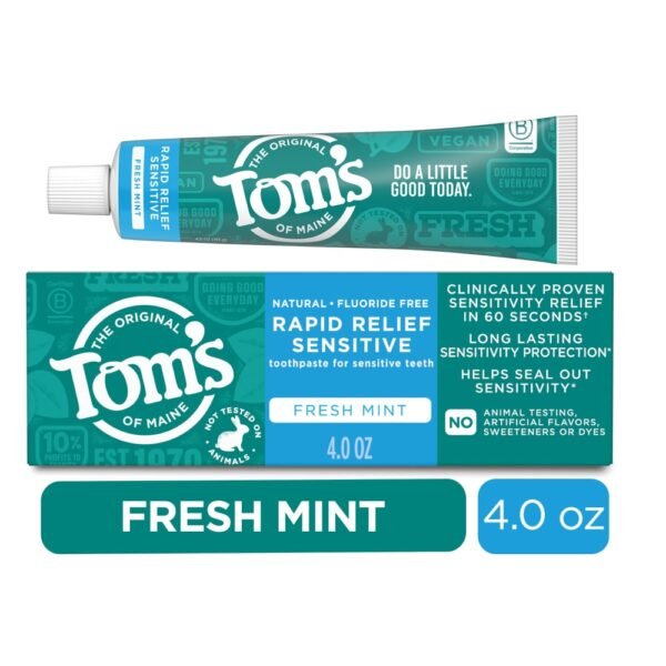 Tom’s of Maine Rapid Relief Toothpaste for Sensitive Teeth Fluoride Free