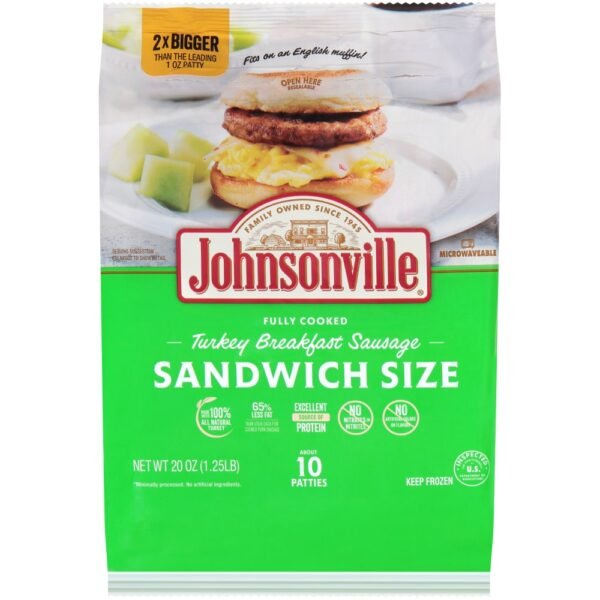Johnsonville® Fully Cooked Sandwich Size Turkey Breakfast Sausage Patties
