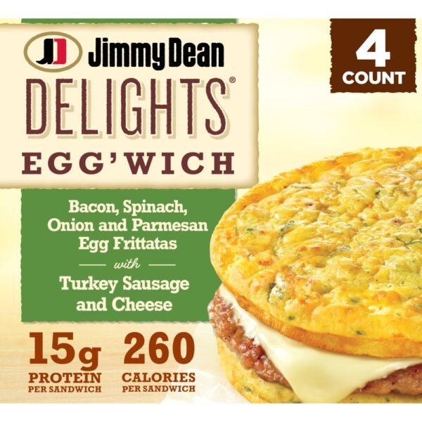 Jimmy Dean Delights® Bacon Spinach Onion Frozen Breakfast Egg'wich