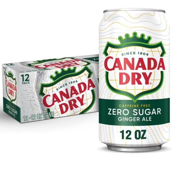 Canada Dry Zero Sugar Ginger Ale Caffeine Free Soda Cans