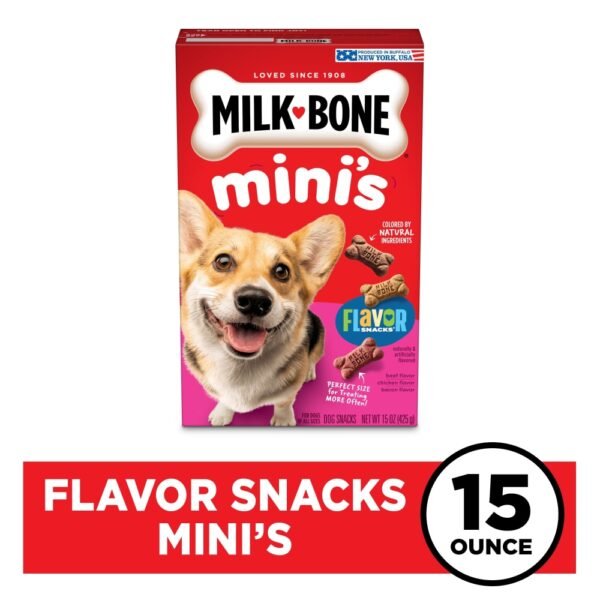 Milk-Bone Flavor Snacks Mini Dog Biscuits, Flavored Crunchy Dog Treats