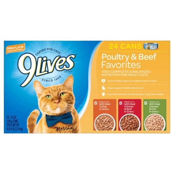 9Lives® Chicken & Beef Favorites Wet Cat Food Variety Pack
