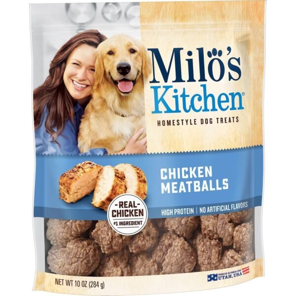 Milo’s Kitchen Chicken Meatballs Dog Treats, 10-oz Bag