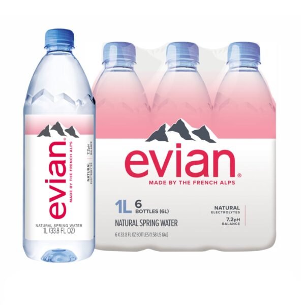 Evian Natural Spring Water Bottles