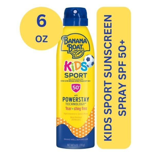 Banana Boat Kids Sport Sunscreen Spray SPF 50 Tear-Free Sting-Free Pediatrician Tested