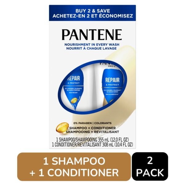 Pantene Repair and Protect Shampoo and Conditioner Set, 2x Breakage Protection