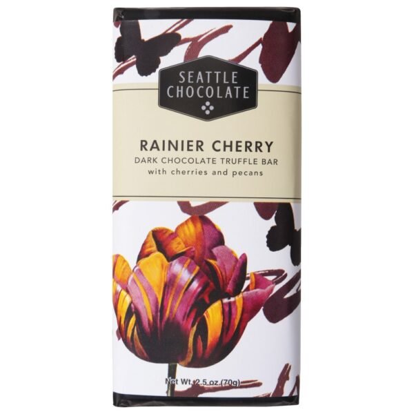 Seattle Chocolate Rainier Cherry Dark Chocolate Truffle Candy Bar