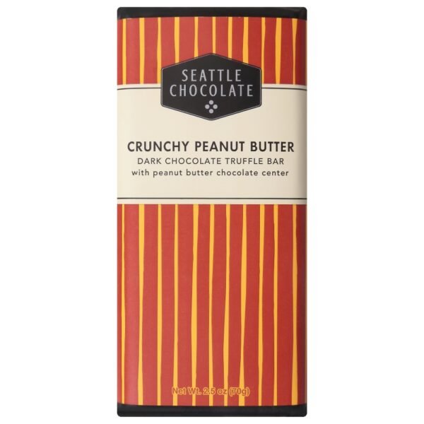 Seattle Chocolate Crunchy Peanut Butter Dark Chocolate Truffle Candy Bar