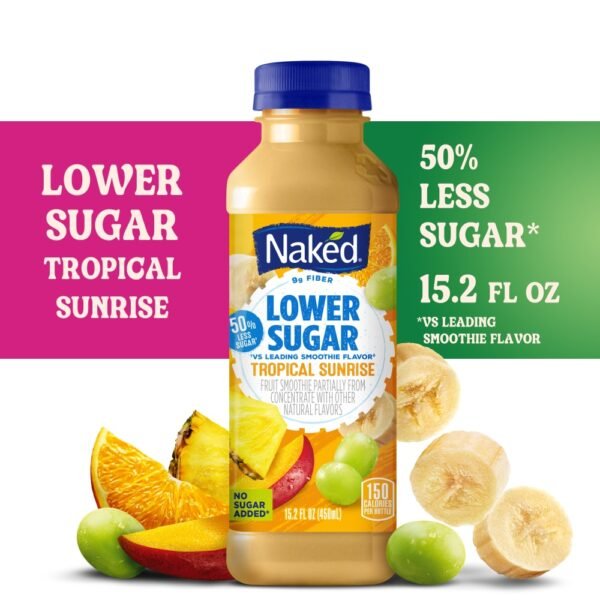 Naked Juice Lower Sugar Tropical Sunrise Flavored Smoothie Blend