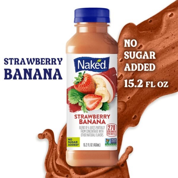 Naked Juice Strawberry Banana Flavored 100% Fruit Smoothie Blend