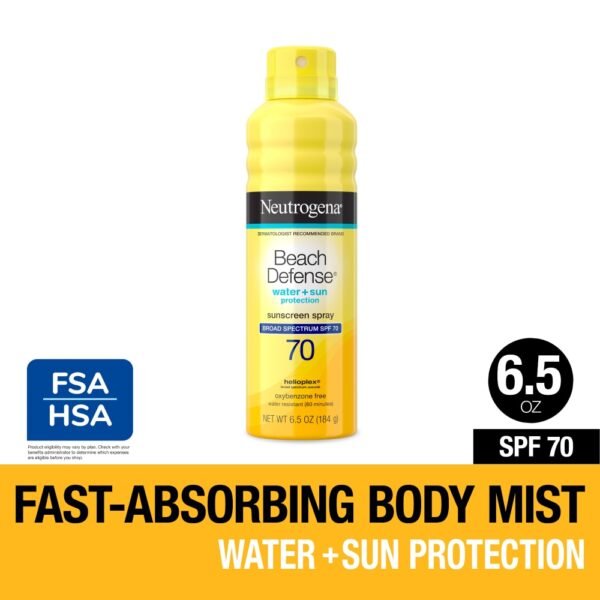 Neutrogena Beach Defense Sunscreen Spray Broad Spectrum SPF 70 UVA/UVB Sun Protection