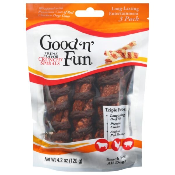Good 'n' Fun® Triple Flavor Chicken Wrapped Spirals Dog Treats