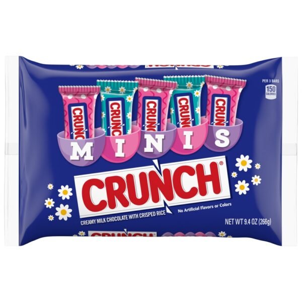 CRUNCH Minis, Milk Chocolate and Crisped Rice, Easter Candy Bars, 9.4 oz