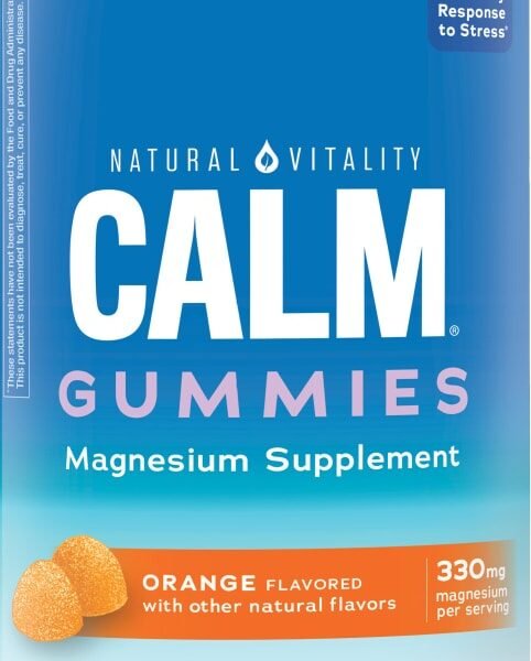 Natural Vitality CALM Orange Flavored Magnesium Supplement Gummies