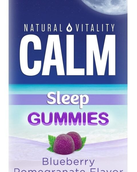 Natural Vitality CALM Blueberry Pomegranate Flavored Sleep Gummies Magnesium Supplement