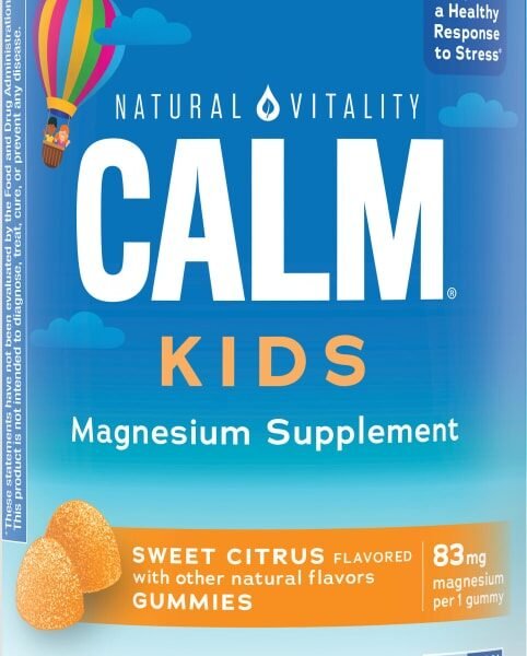 Natural Vitality CALM Kids Sweet Citrus Flavored Magnesium Supplement Gummies
