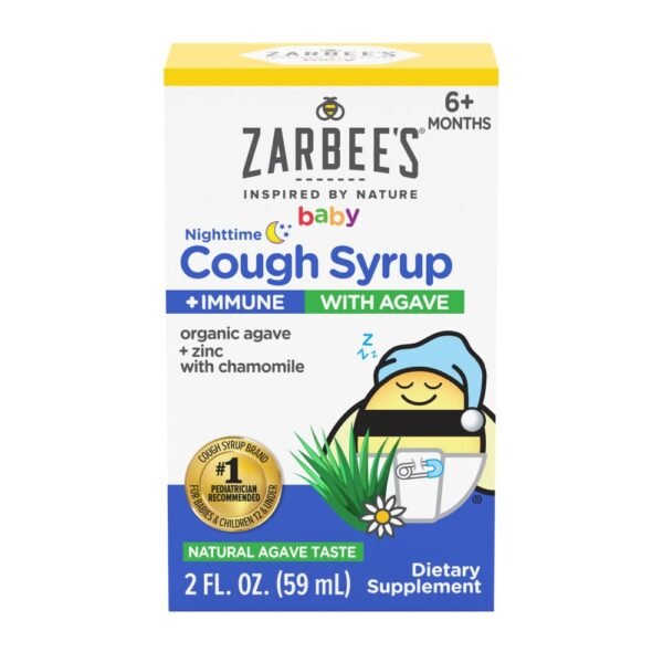 Zarbee's Baby Nighttime Cough Syrup + Immune, Agave Taste