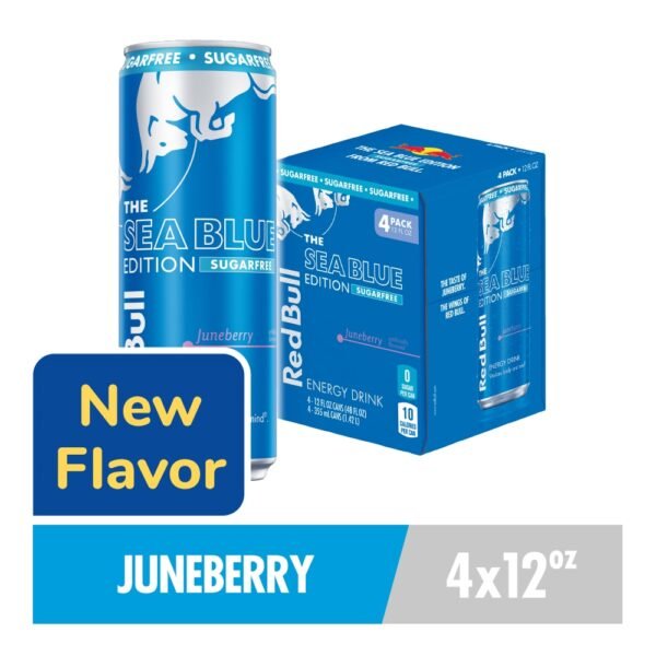 Red Bull Sea Blue Edition Sugar Free Energy Drink Juneberry Cans