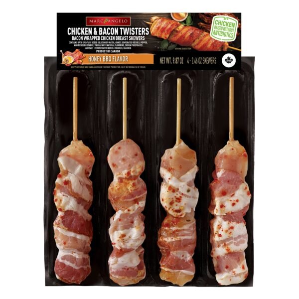 Marcangelo® Frozen Honey BBQ Bacon Wrapped Chicken Skewer