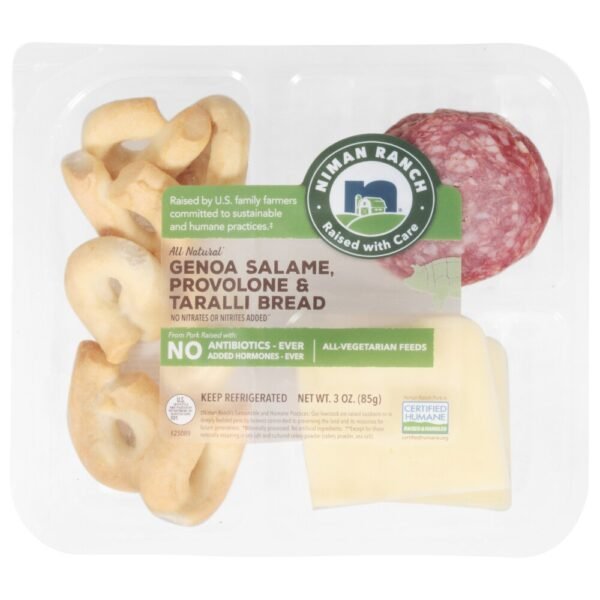 Niman Ranch Genoa Salame Provolone & Taralli Bread Snack Pack