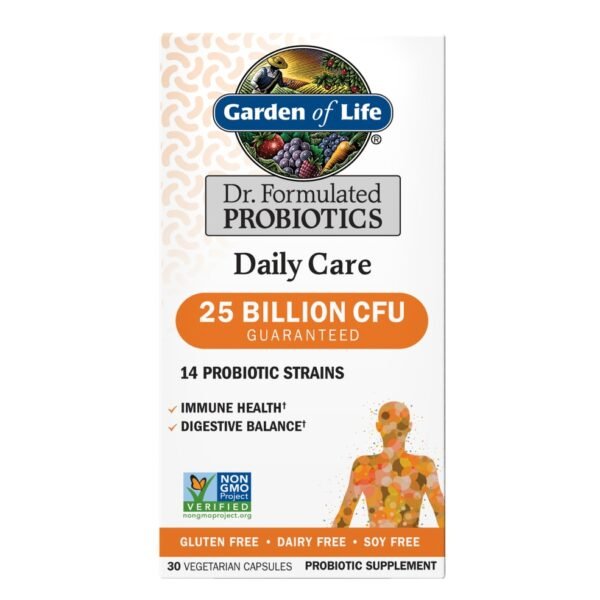 Garden of Life Dr. Formulated Daily Probiotics, Immune & Digestive Health, Capsules, 25 Billion CFU