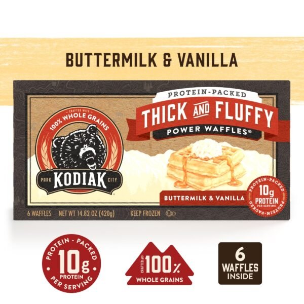 Kodiak® Protein-Packed Thick and Fluffy Buttermilk and Vanilla Power Waffles®
