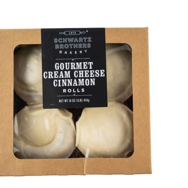 Schwartz Brothers Bakery Kosher Gourmet Cream Cheese Cinnamon Rolls 4 Count