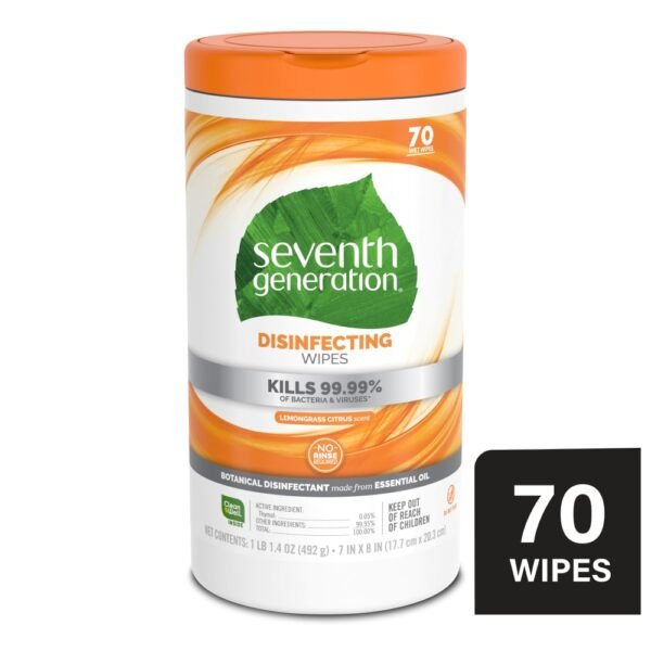 Seventh Generation Lemongrass Citrus Disinfectant Wipes