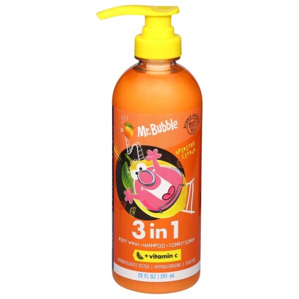Mr. Bubble Spirited Citrus 3-in-1 Body Wash Shampoo & Conditioner