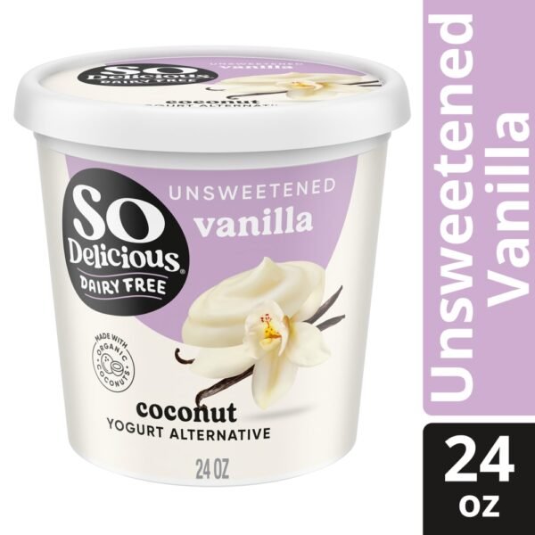 So Delicious Dairy Free Unsweetened Vanilla Coconut Milk Yogurt Carton