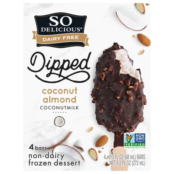 SO Delicious® Dipped Dairy Free Coconut Almond with Coconut Milk Base Frozen Dessert Bars