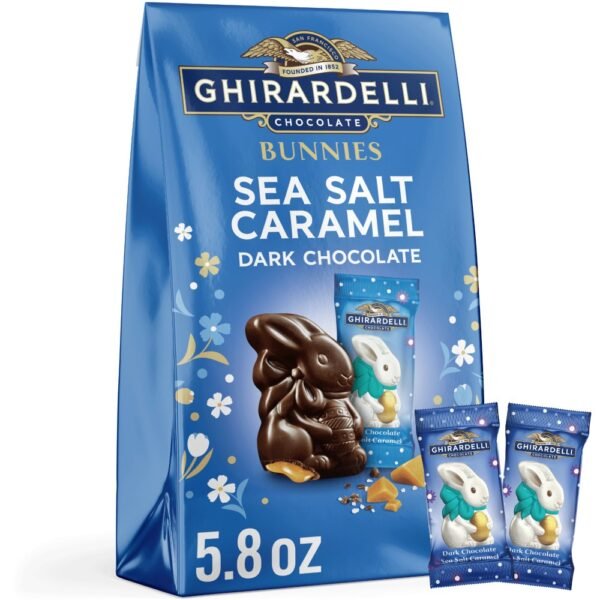Ghirardelli® Dark Chocolate Sea Salt Caramel Bunnies Easter Candy Bag