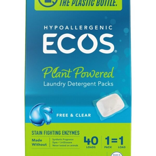 ECOS® Hypoallergenic Plant Powered Laundry Detergent Packs