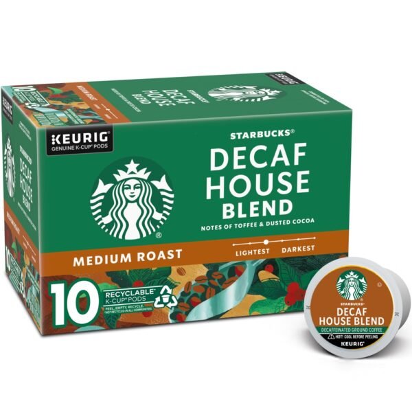 Starbucks Decaf House Blend Medium Roast K-Cup Coffee Pods